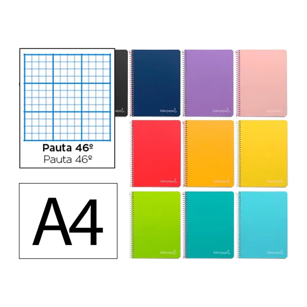 Liderpapel Cuaderno espiral liderpapel a4 witty tapa dura 80h 90gr rayado nº46 colores surtidos