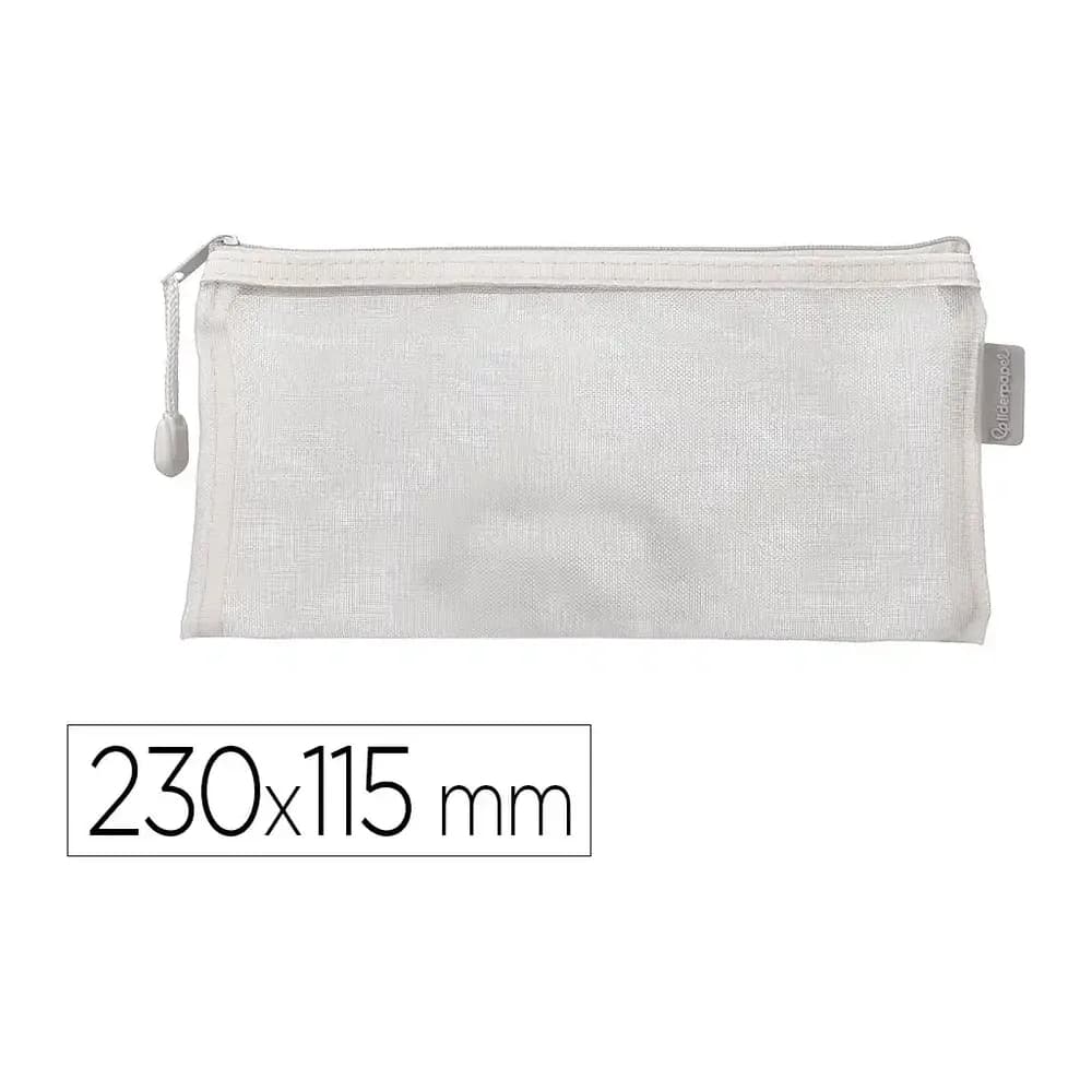 Bolsa zipper bag liderpapel poliester transpirable multiusos ticket 230x115 mm blanco