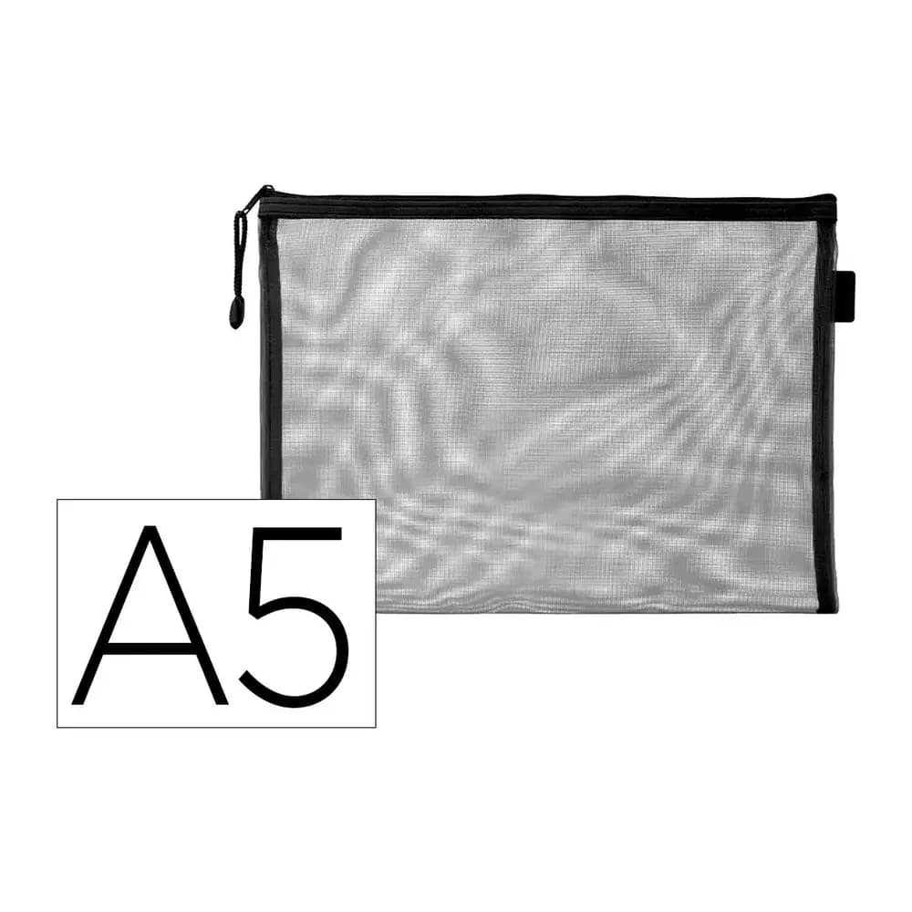 Liderpapel Bolsa zipper bag liderpapel poliester transpirable multiusos din a5 negro