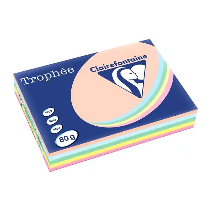 Trophee Papel color trophee din a4 80 gr 5 colores surtidos pastel paquete de 500 hojas (100 hojas x color)