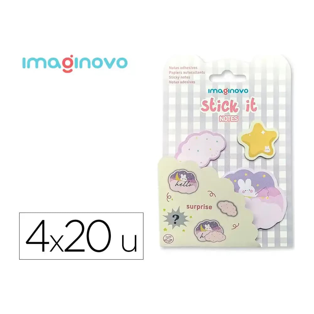 Imaginovo Bloc notas adhesivas imaginovo surprise pegatina sorpresa 20 hojas tamaños surtidos