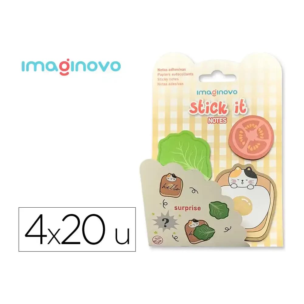 Imaginovo Bloc notas adhesivas imaginovo surprise pegatina sorpresa 20 hojas tamaños surtidos