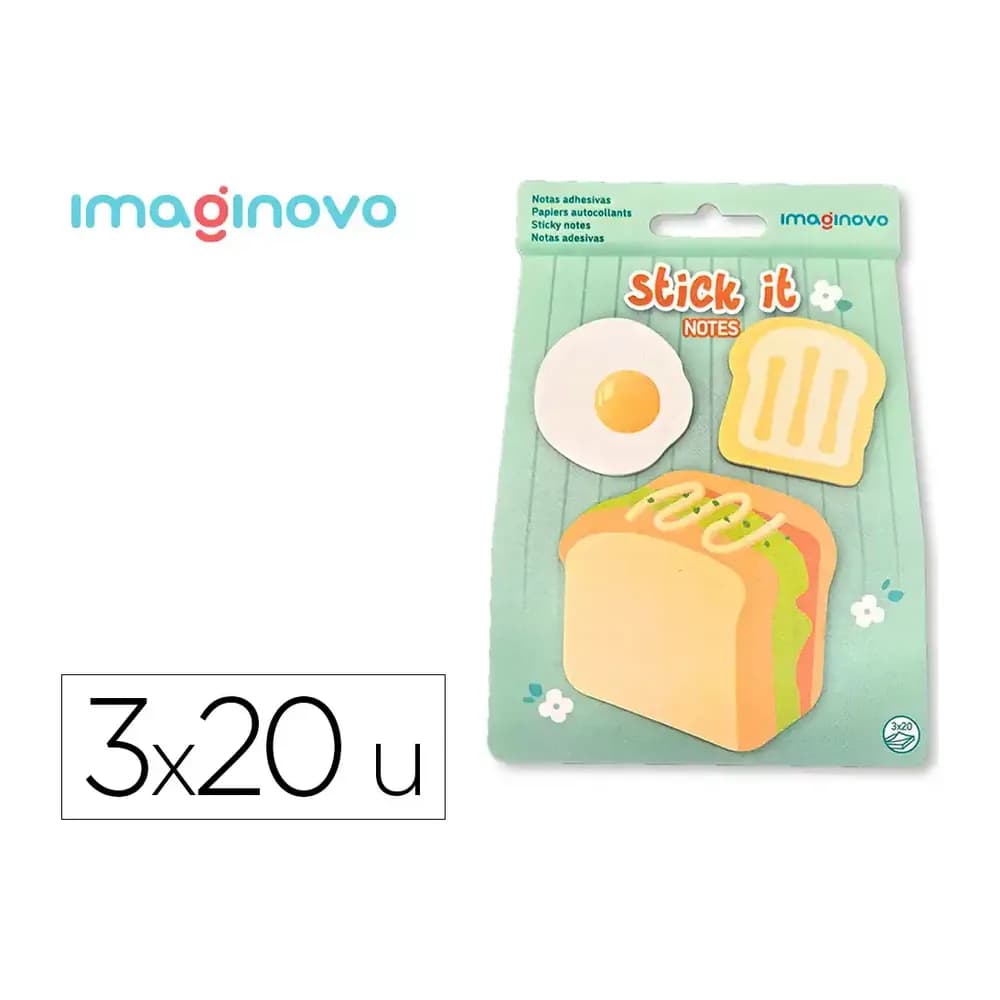 Imaginovo Bloc notas adhesivas imaginovo foodies sandwich 20 hojas tamaños surtidos