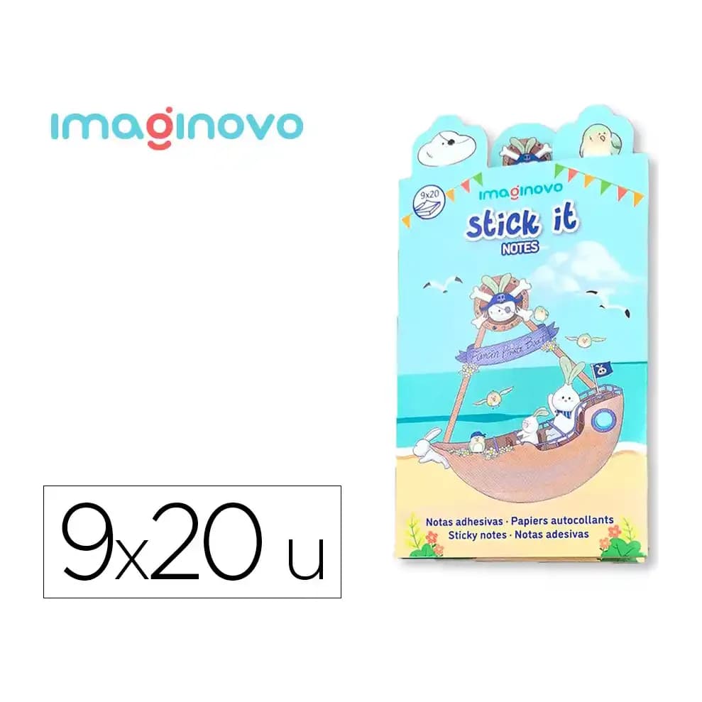 Imaginovo Notas adhesivas imaginovo stick it! notebook 20 notas adhesivas pirata tamaños surtidos brujula