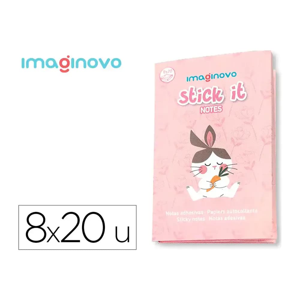 Imaginovo Notas adhesivas imaginovo stick it! notebook 20 notas adhesivas conejito tamaños surtidos