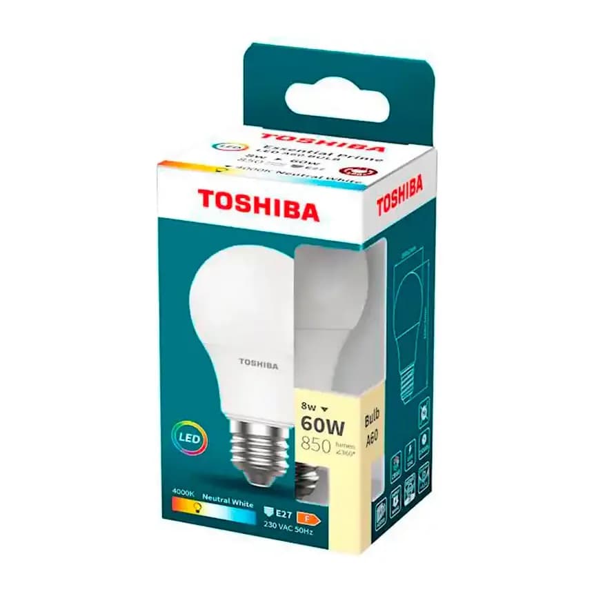 Toshiba Bombilla led toshiba essential a60 e27 8w luz neutra 4000k