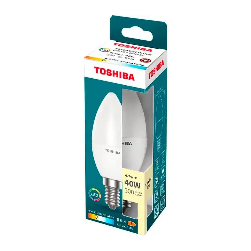 Toshiba Bombilla led toshiba essential c37 e14 4.7w luz neutra 4000k
