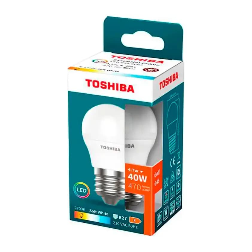 Toshiba Bombilla led toshiba essential g45 e27 4.7w luz calida 2700k