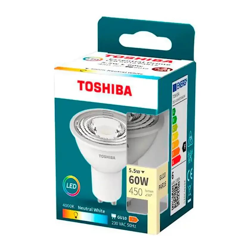 Toshiba Foco led toshiba essential gu10 5.5w luz neutra 4000k