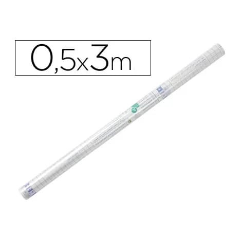 Liderpapel Rollo plastico adhesivo liderpapel 0.50x3 mt 50 mc forralibros removible