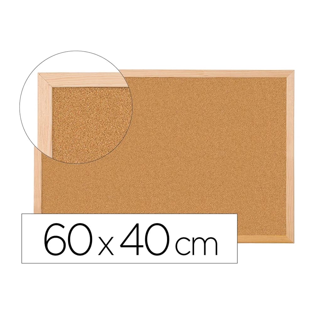 Q-connect Pizarra corcho q-connect 60x40 cm marco de madera