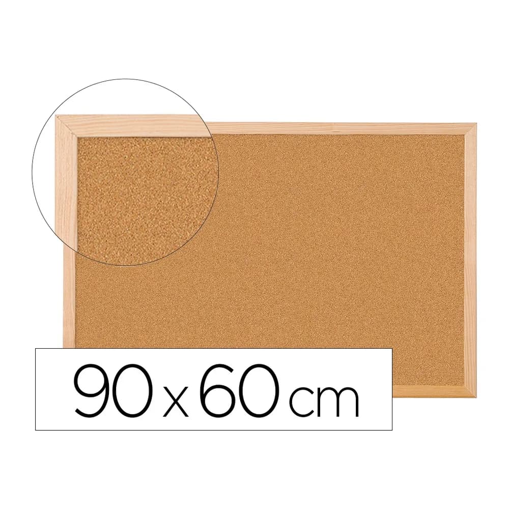 Q-connect Pizarra corcho q-connect 90x60 cm marco de madera