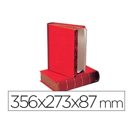 Liderpapel Caja transferencia liderpapel lomo libro de 80 mm color rojo356x273x87 mm