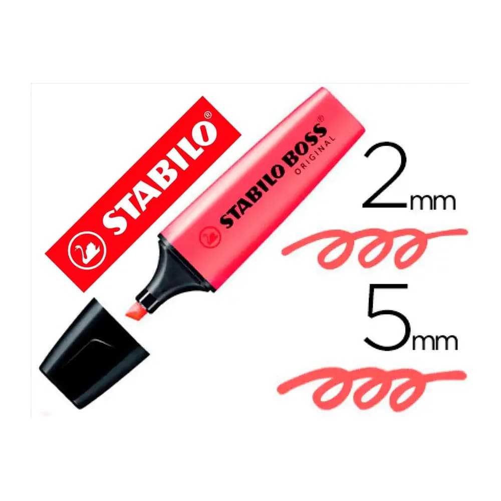 Stabilo Rotulador stabilo boss fluorescente 70 rojo