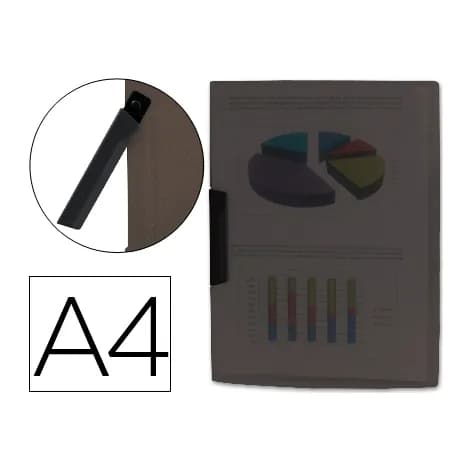 Liderpapel Carpeta liderpapel dossier pinza lateral 35485 polipropileno din a4 negra 30 hojas pinza giratoria