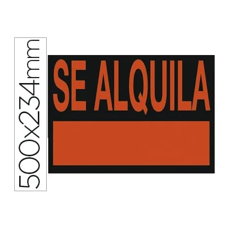 Archivo 2000 Cartel plastico archivo 2000 \"se alquila\" rojo fluorescente 500x234 mm