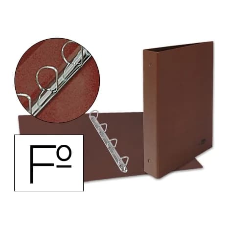 Liderpapel Carpeta de 4 anillas 25mm mixtas liderpapel folio carton cuero forrado compresor plastico