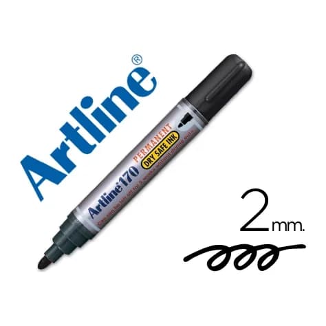 Rotulador artline marcador permanente 170 negro punta redonda 2 mm antisecado
