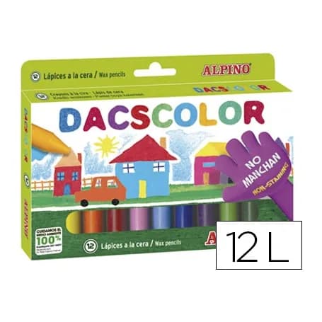 Dacs Lapices cera dacscolor caja de 12 colores