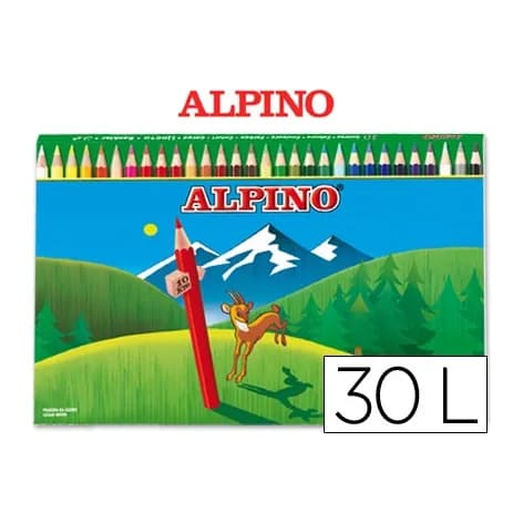 Alpino Lapices de colores alpino 659 caja de 30 colores largos