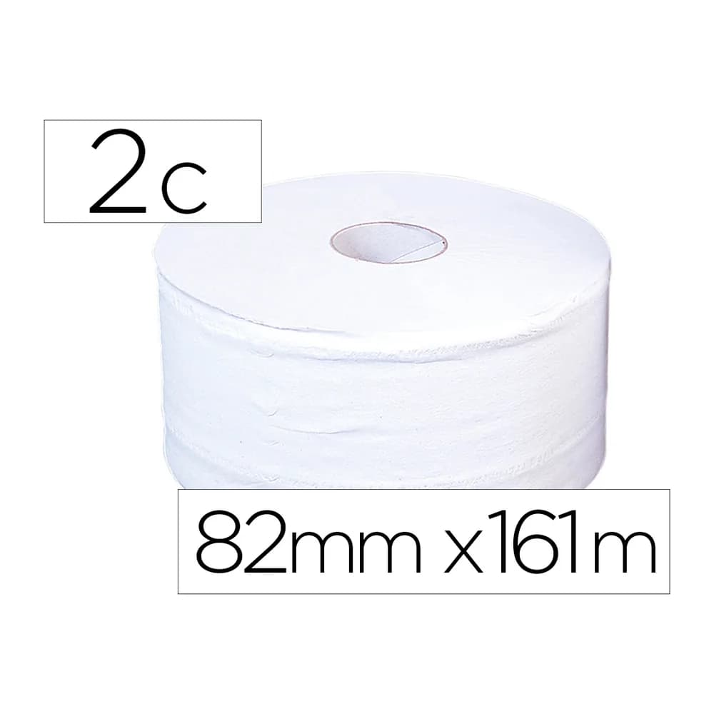 Blanca Papel higienico jumbo 2 capas blanco mandril de 60 mm para dispensador 325