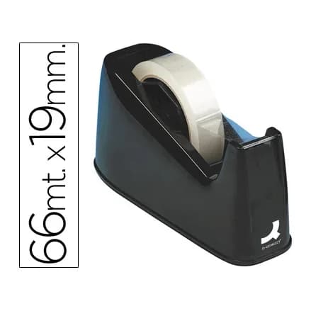 Q-connect Portarrollo sobremesa q-connect plastico para cintas de 33 y 66 mt color negro