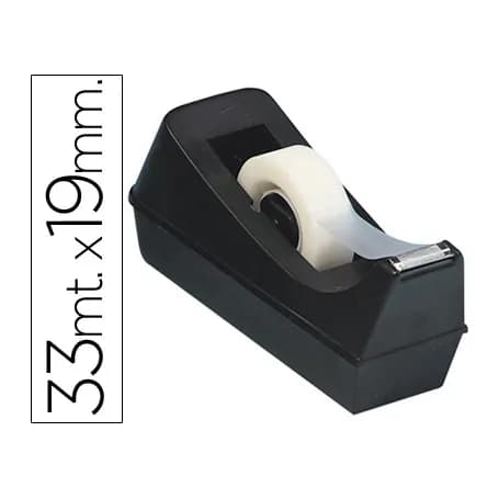 Q-connect Portarrollo sobremesa q-connect plastico para cinta de 33 mt color negro