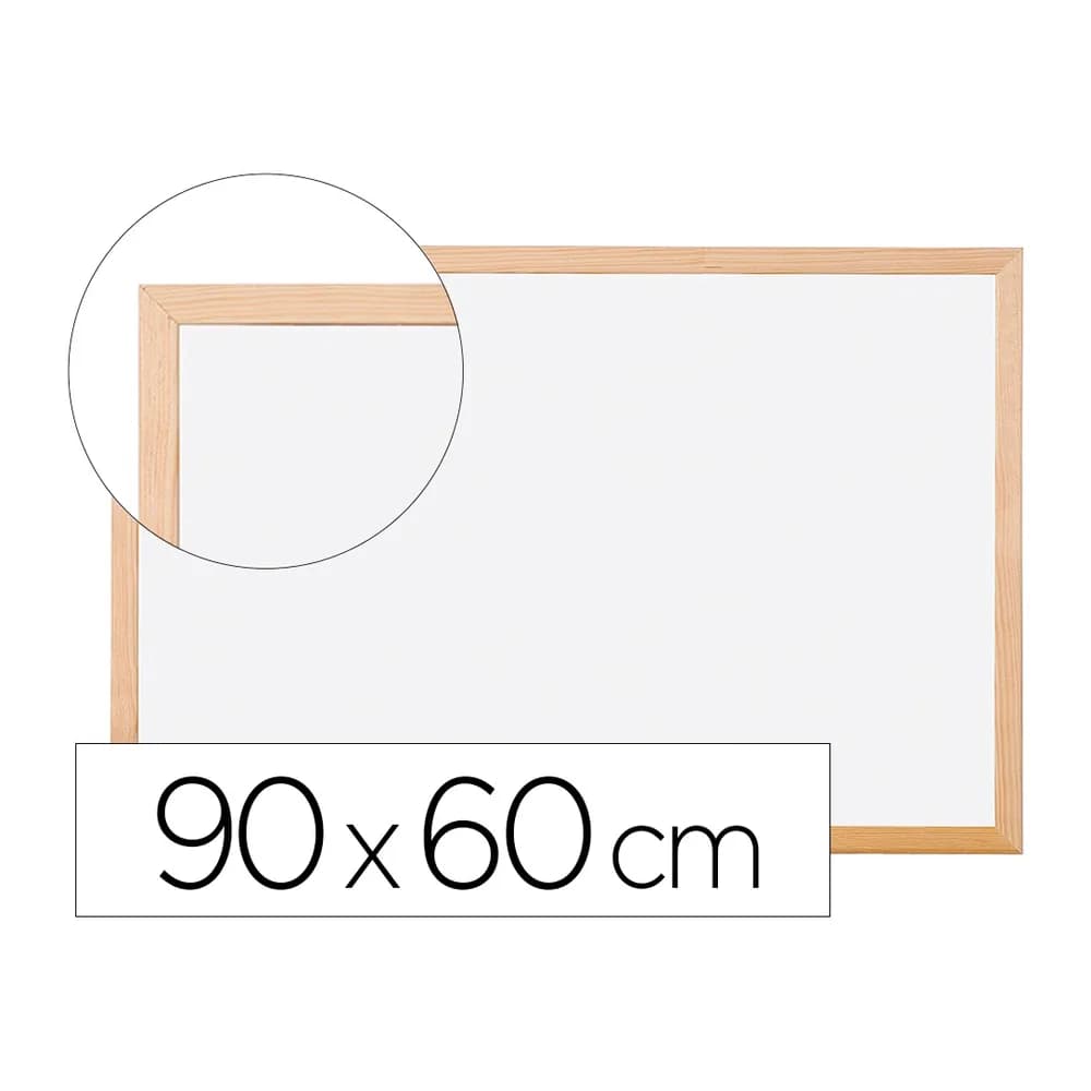 Q-connect Pizarra blanca q-connect melamina marco de madera 90x60 cm