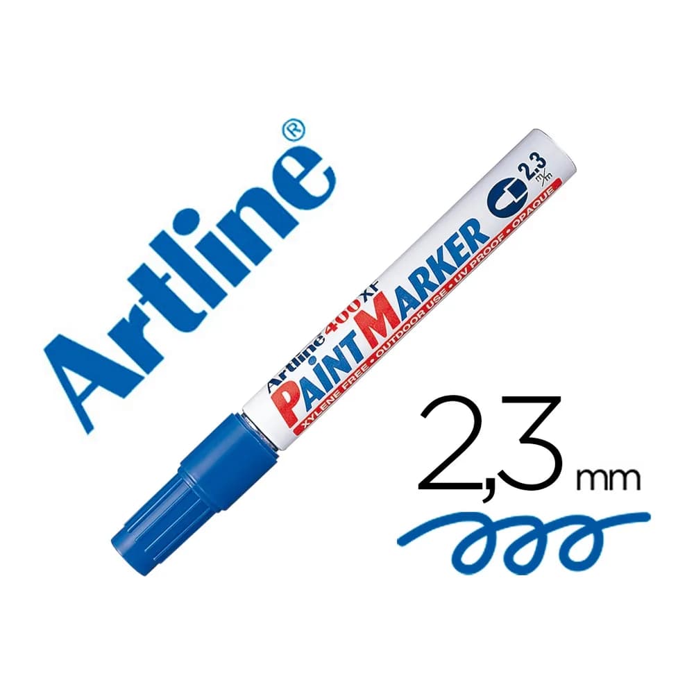 Artline Rotulador artline marcador permanente ek-400 xf azul -punta redonda 2.3 mm -metal caucho y plastico