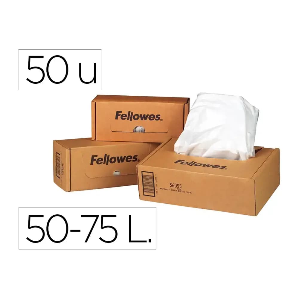 Fellowes Bolsa de residuos fellowes para destructora de documentoscaja con 50 und. para ps220 220c/320/320cc