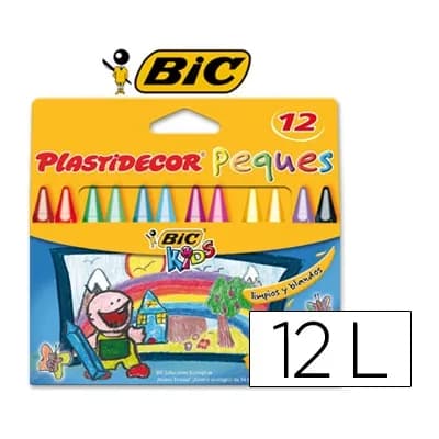 Plastidecor Lapices cera plastidecor peques caja de 12 colores surtidos