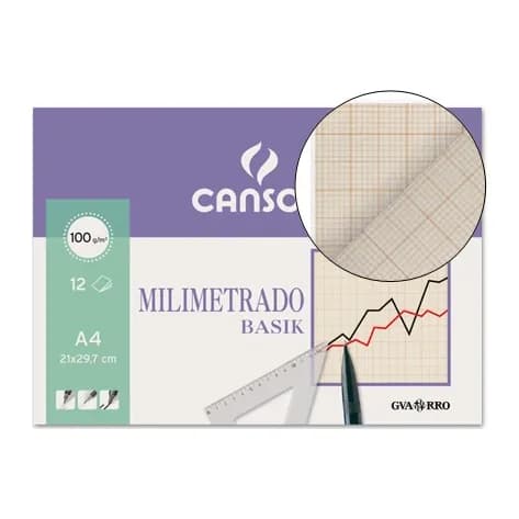 Guarro Papel milimetrado guarro 210x297 mm minipack de 12 hojas
