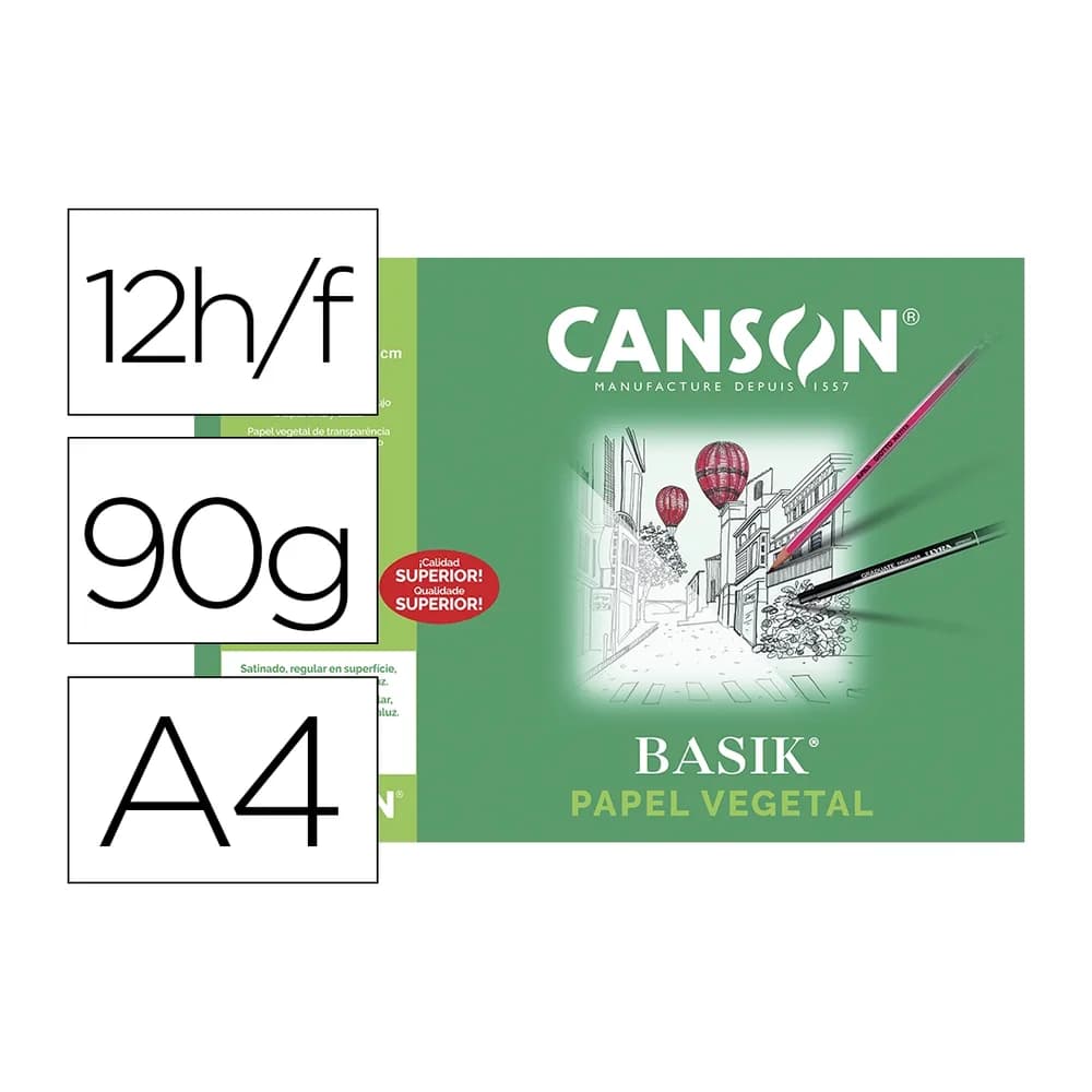 Guarro Papel vegetal guarro din a4 90-95 gr minipack de 12 hojas