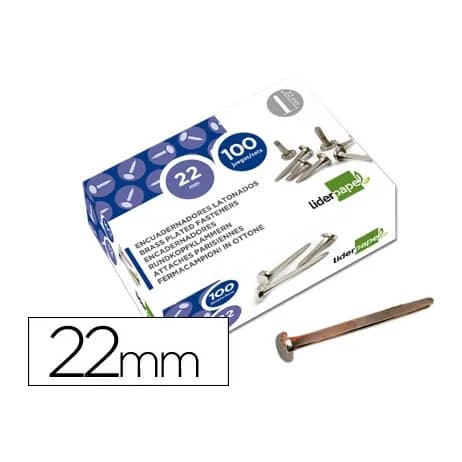 Liderpapel Encuadernadores liderpapel niquelados n.4 22 mm caja de 100 unidades