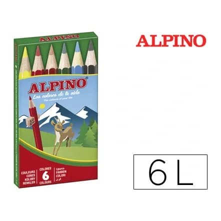 Alpino Lapices de colores alpino 651 caja de 6 colores cortos