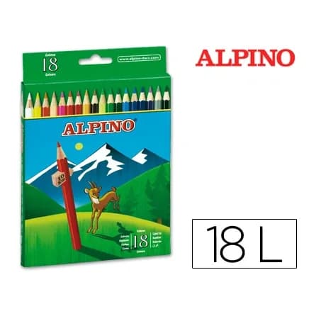 Alpino Lapices de colores alpino 656 caja de 18 colores largos