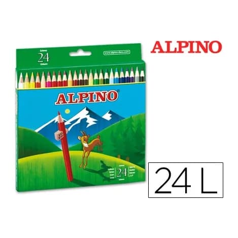 Alpino Lapices de colores alpino 658 caja de 24 colores largos