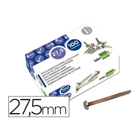Liderpapel Encuadernadores liderpapel niquelados n.6 27,5 mm caja de 100 unidades