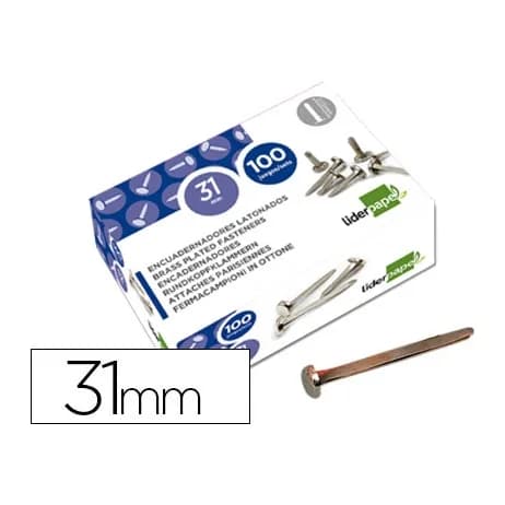 Liderpapel Encuadernadores liderpapel niquelados n.7 31 mm caja de 100 unidades