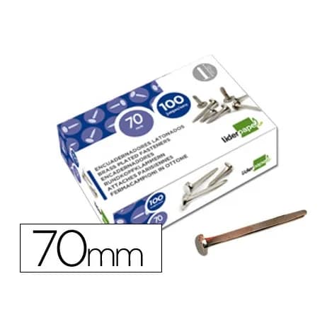 Liderpapel Encuadernadores liderpapel niquelados n.12 70 mm caja de 100 unidades