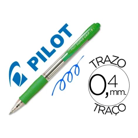 Boligrafo pilot super grip retractil sujecion de caucho tinta base de aceite
