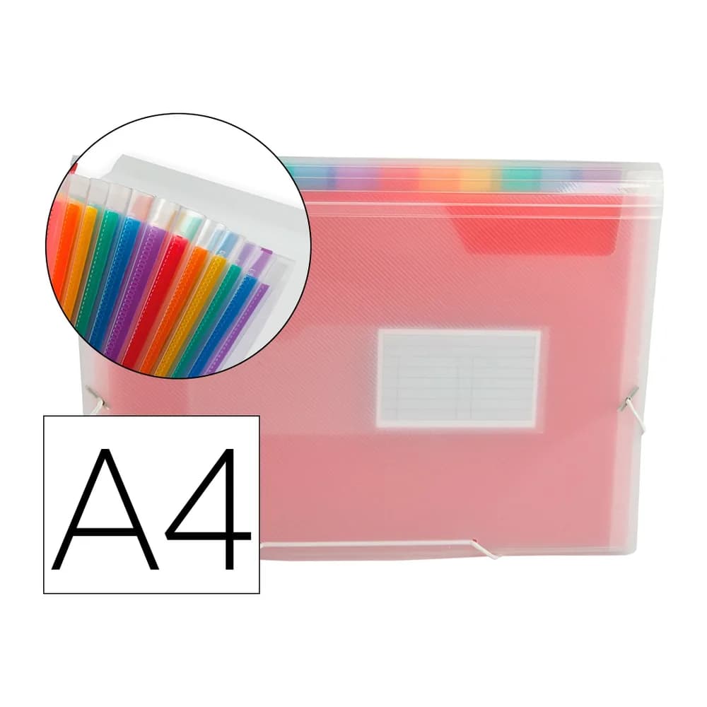 Liderpapel Carpeta liderpapel clasificador fuelle 42159 polipropileno a4 tte 2 huecos tarjetas spectrafile 13 dpto