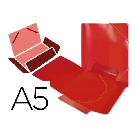 Carpeta liderpapel gomas tres solapas polipropileno din a5 color rojo
