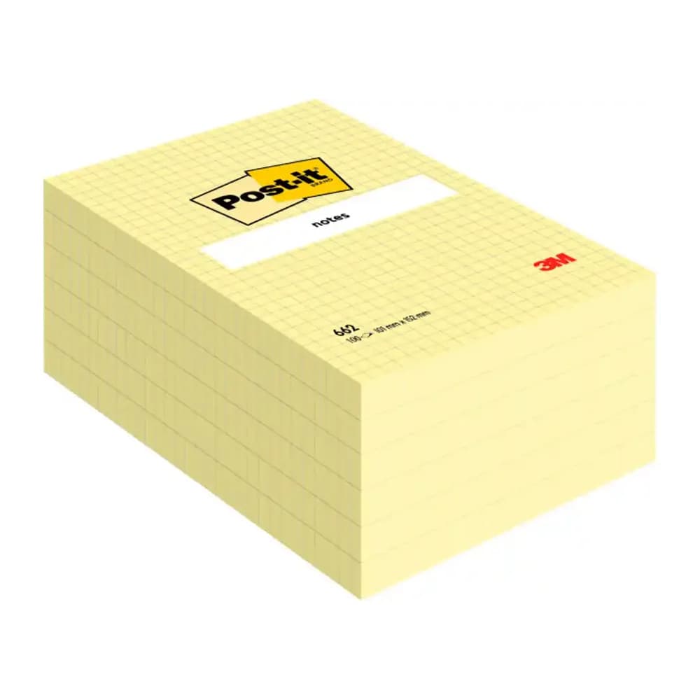 Post-it Bloc de notas adhesivas quita y pon post-it 102x152 mm cuadriculado 662