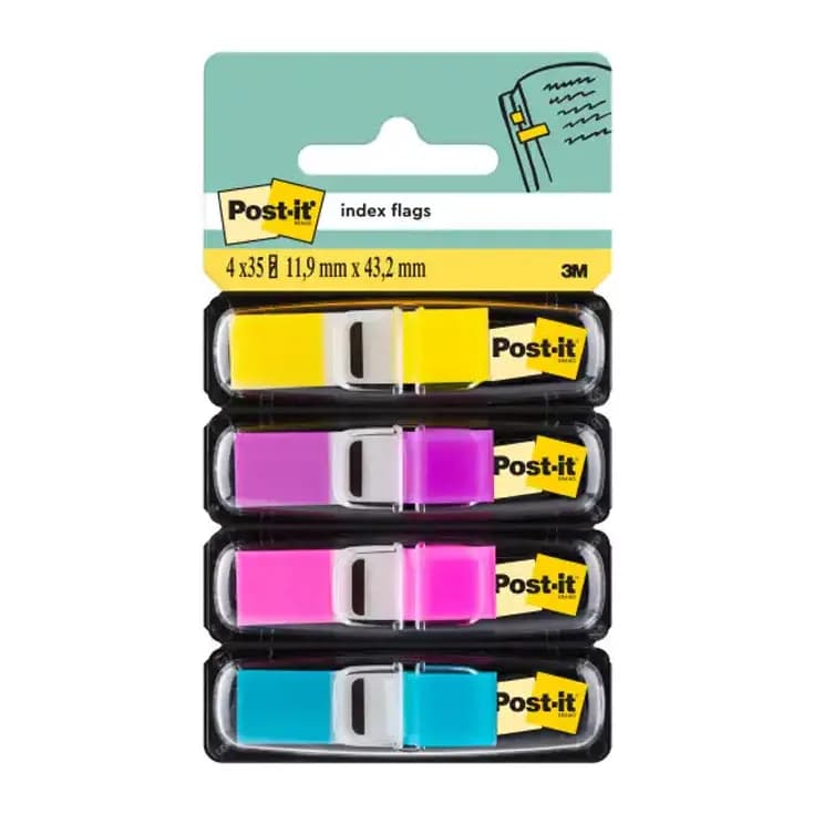Post-it Banderitas separadoras 683-4ab dispensador 4 colores brillantes