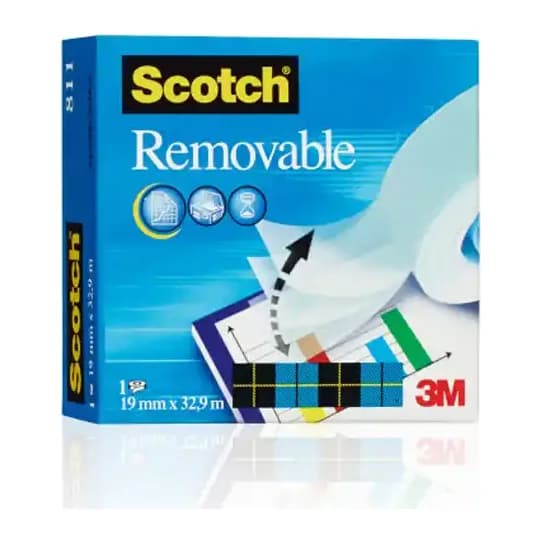 Scotch Cinta adhesiva scotch magic invisible removible 33 mt x 19 mm
