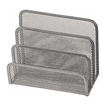 Q-connect Soporte para cartas q-connect metalico rejilla gris 170x135x83 mm