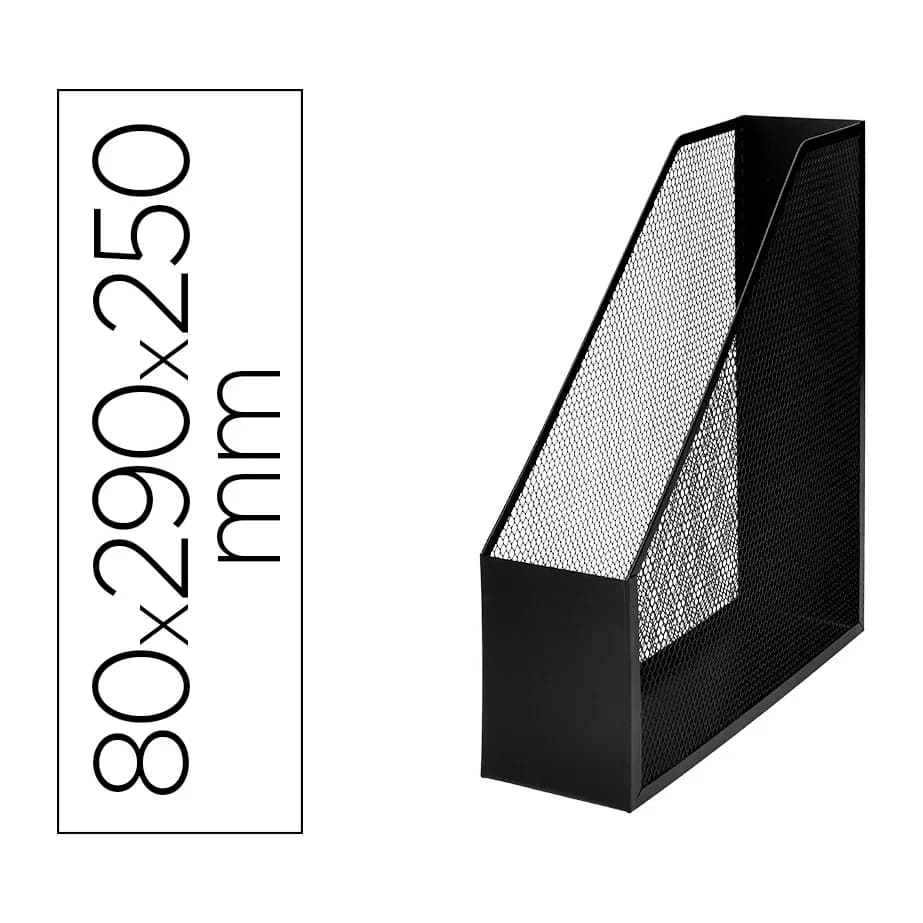 Q-connect Revistero metalico q-connect rejilla negro 79x289x250 mm