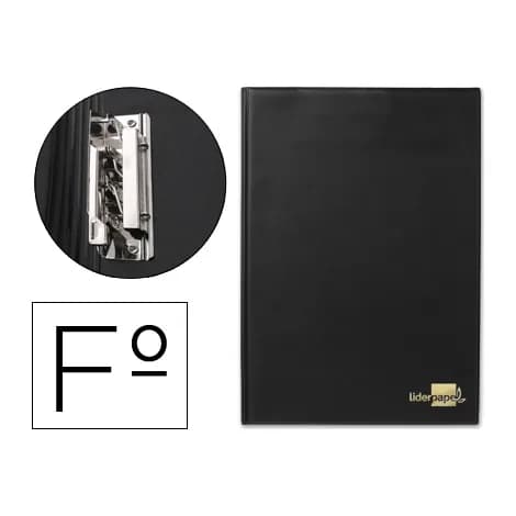Liderpapel Carpeta liderpapel miniclip lateral folio plastico negro