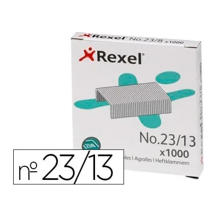 Rexel Grapas rexel 23/13 acero caja 1000 unidades